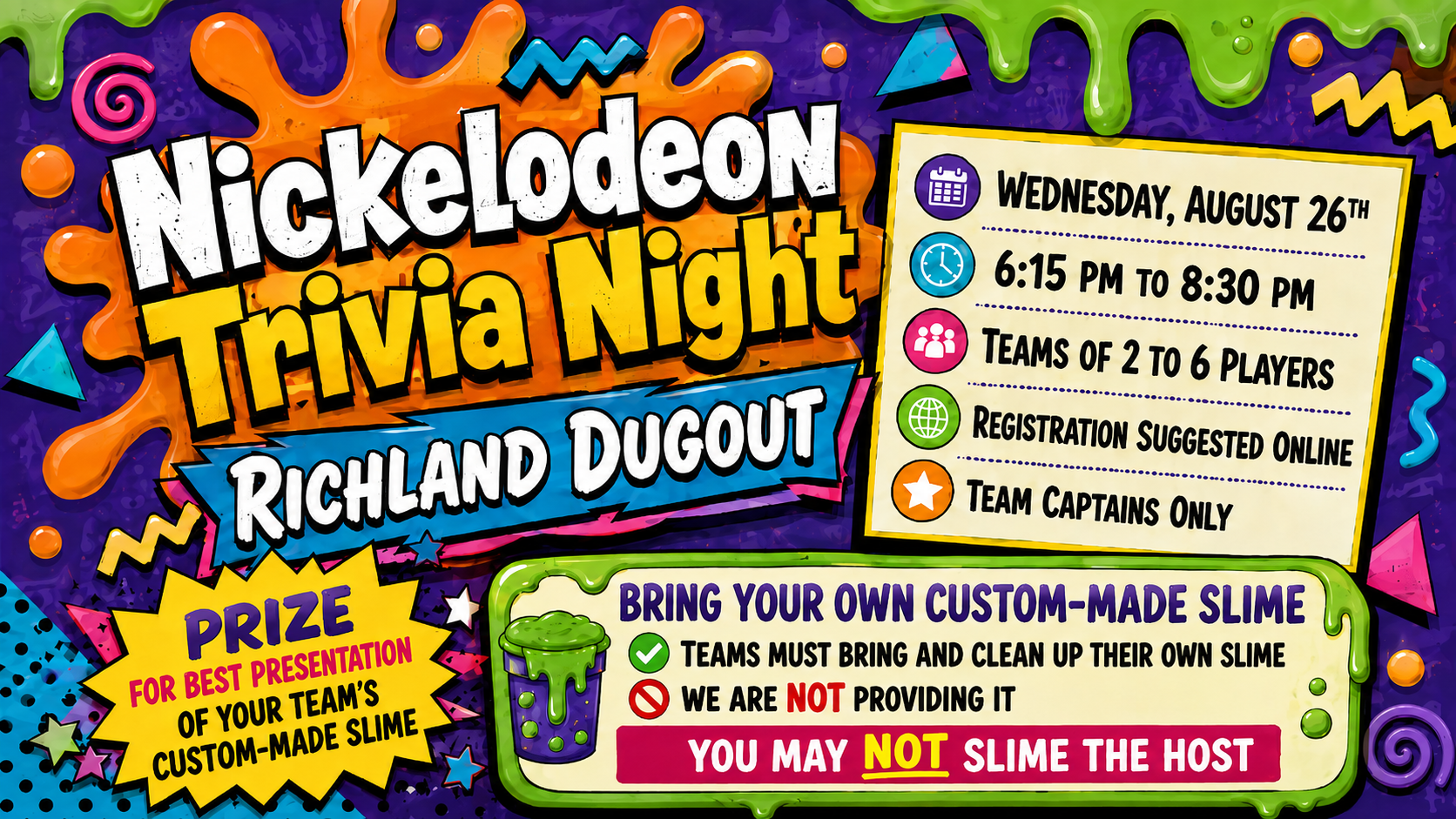 Nickelodeon Trivia Night at Richland Dugout