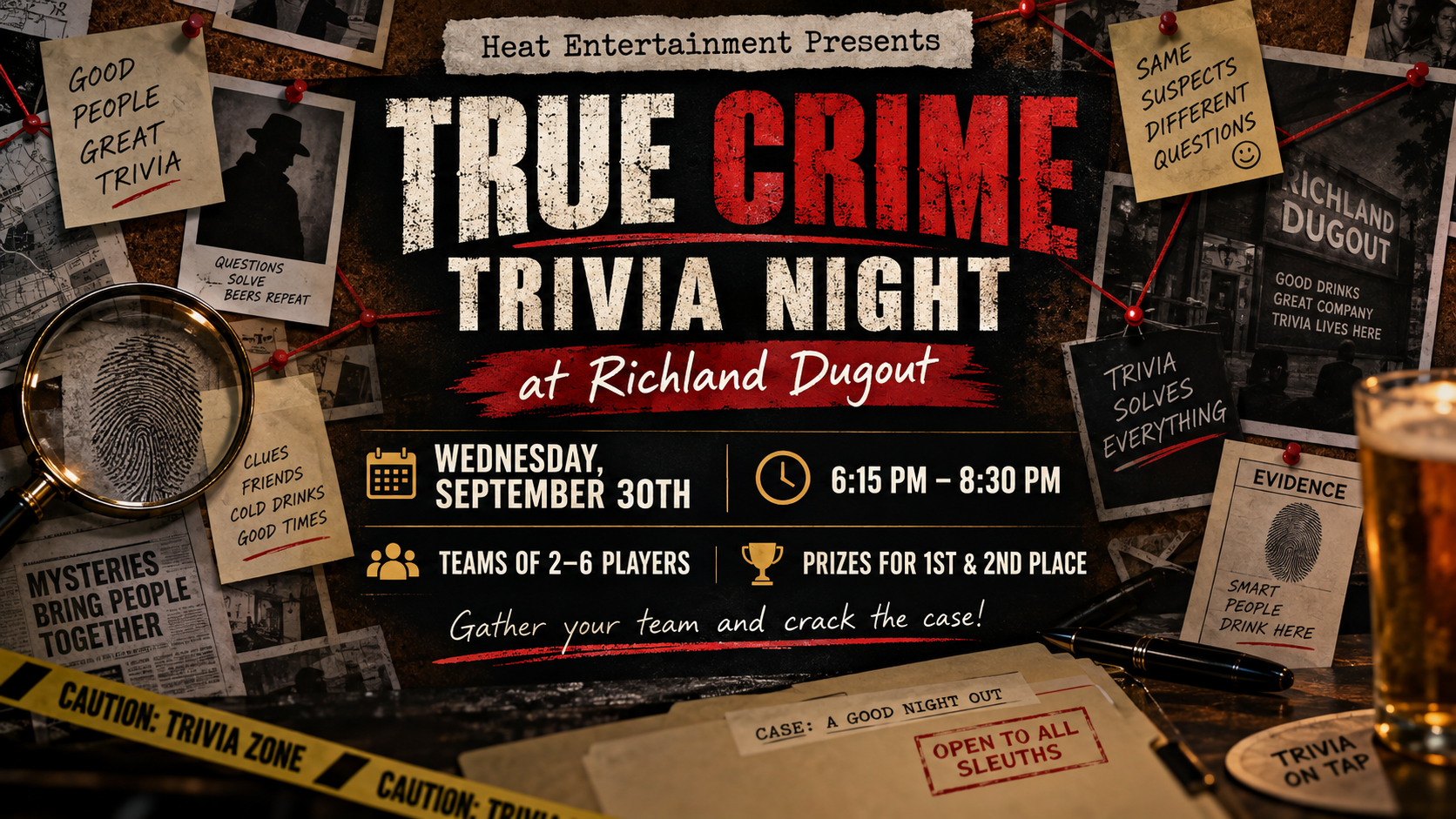 TRUE CRIME TRIVIA NIGHT at Richland Dugout