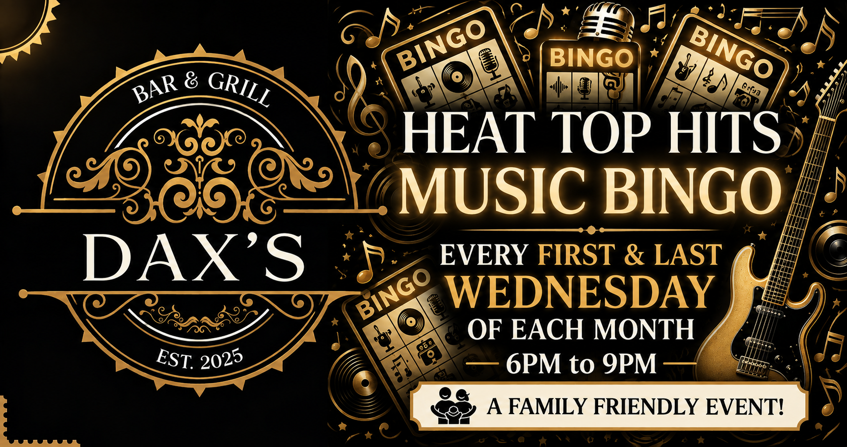 Heat Top Hits Music Bingo - First AND Last Weds - Family Friendly