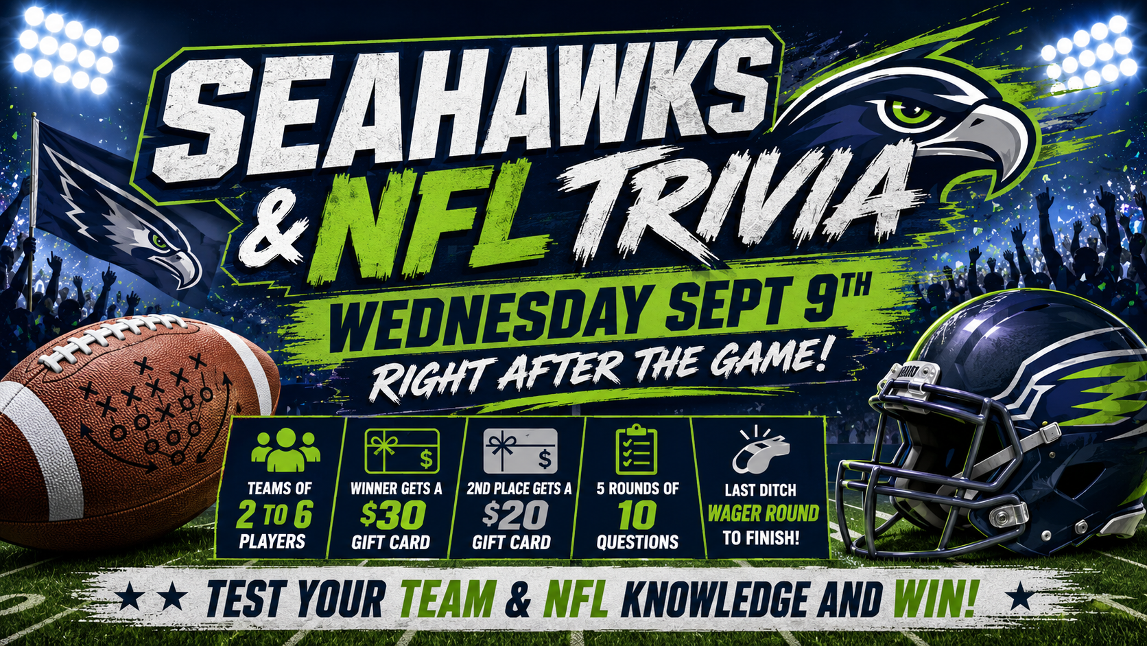 Seahawks and NFL Trivia After the Game - Richland Dugout