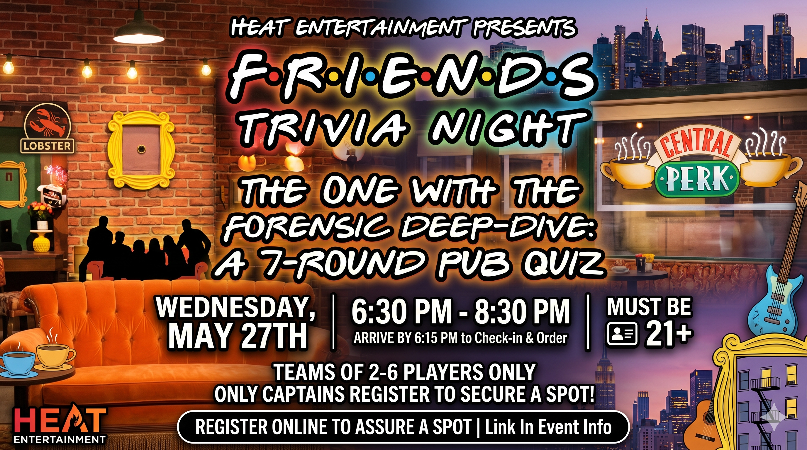 Friends Trivia Night - The One with the Forensic Deep-Dive: A 7-Round Pub Quiz.