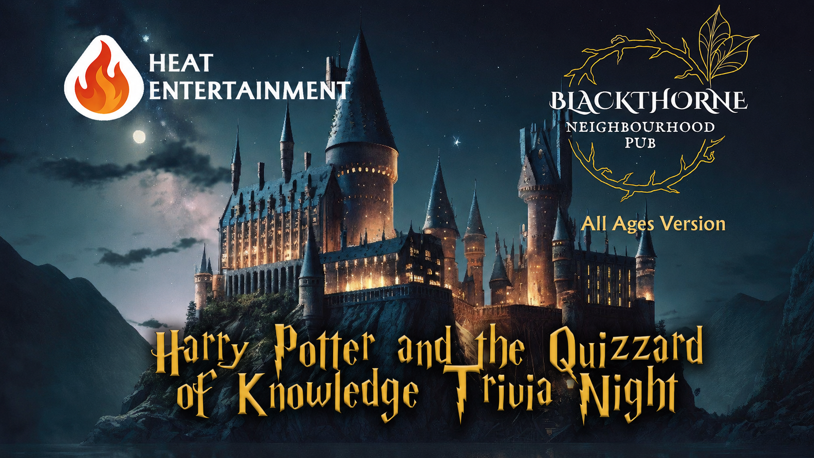 All Ages Replay - Harry Potter and the Quizzard of Knowledge Trivia Night at Blackthorne Neighbourhood Pub