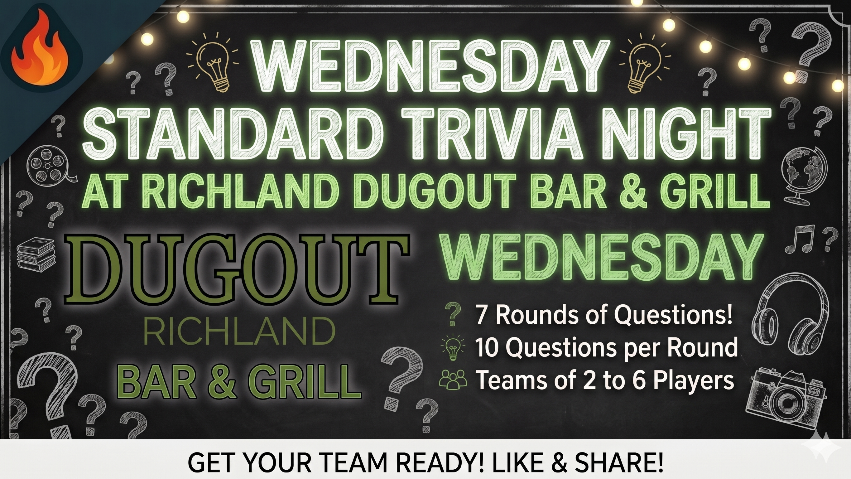 Wednesday Standard Trivia Night at Richland Dugout