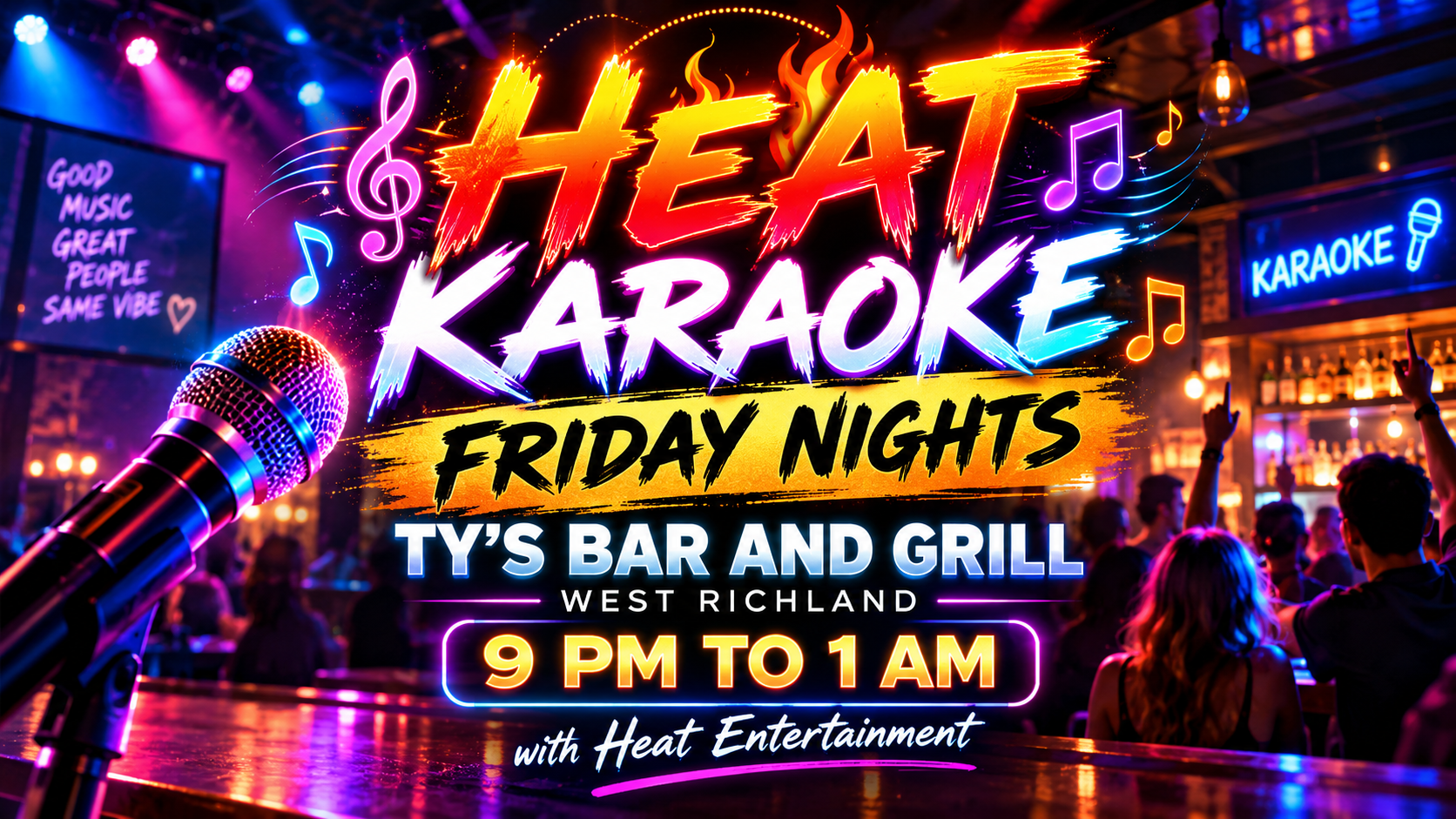 Heat Karaoke Friday Nights at Ty's Bar and Grill in West Richland