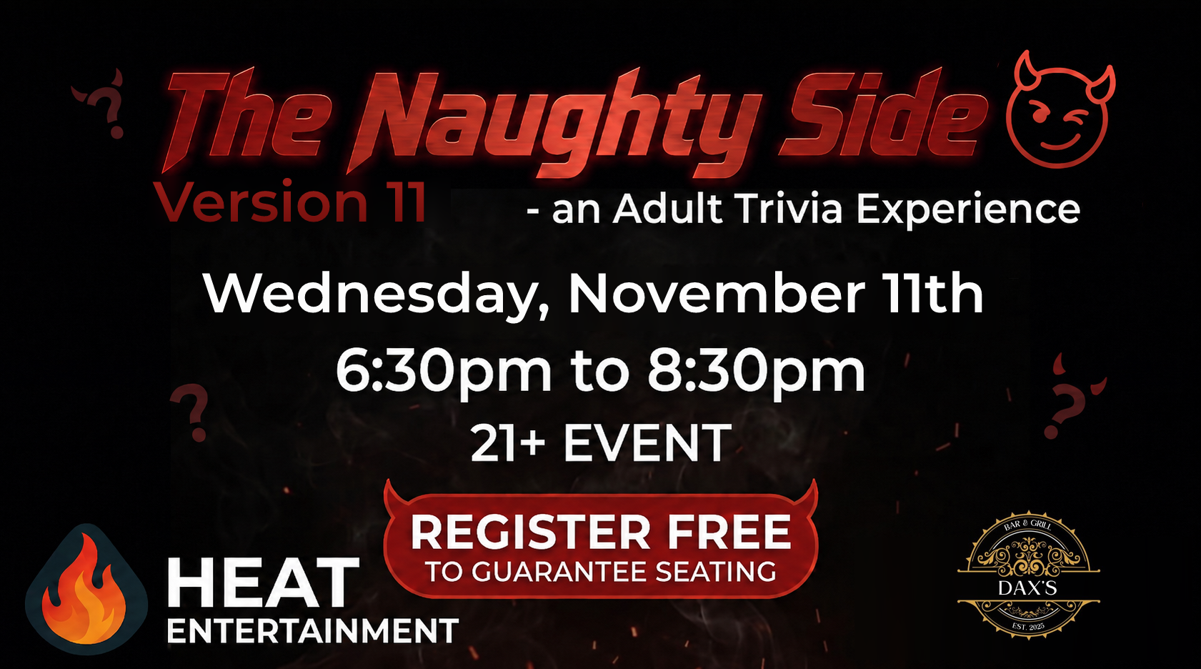 THE NAUGHTY SIDE Version 11 - An Adult Trivia Experience at Dax's Bar and Grill