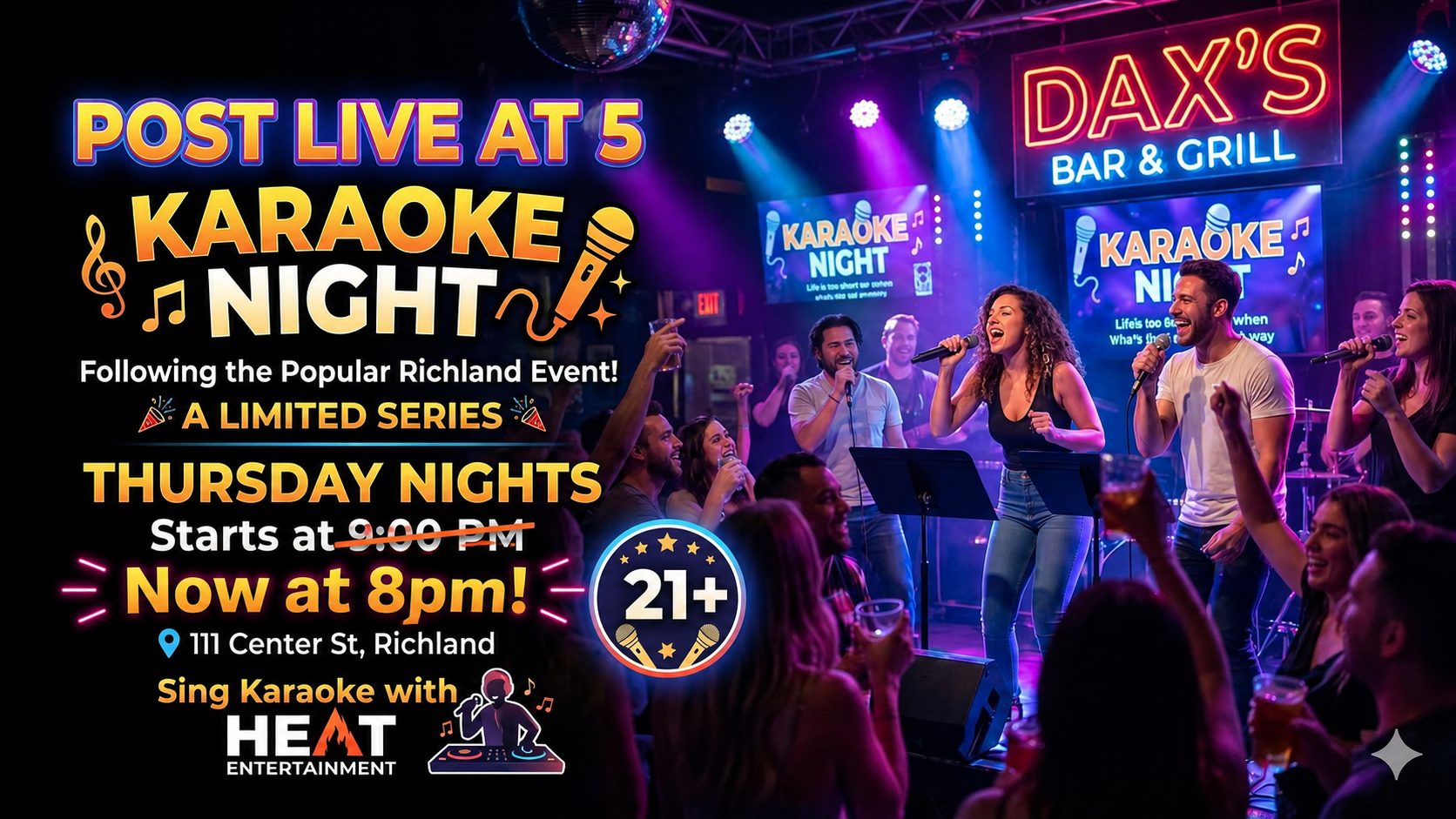 Post Live @ 5 Karaoke Night: A Limited Series at Dax's Bar and Grill
