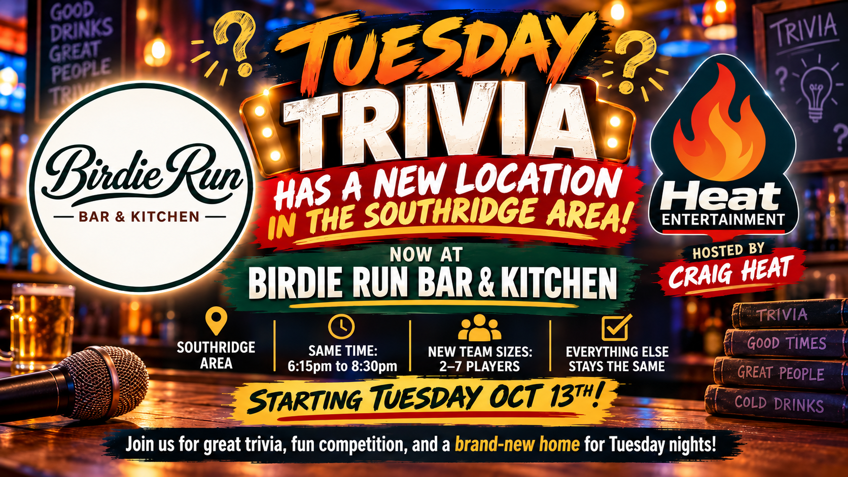 Tuesday Night Trivia at Birdie Run Bar and Kitchen in Southridge Area - Canyon Lakes
