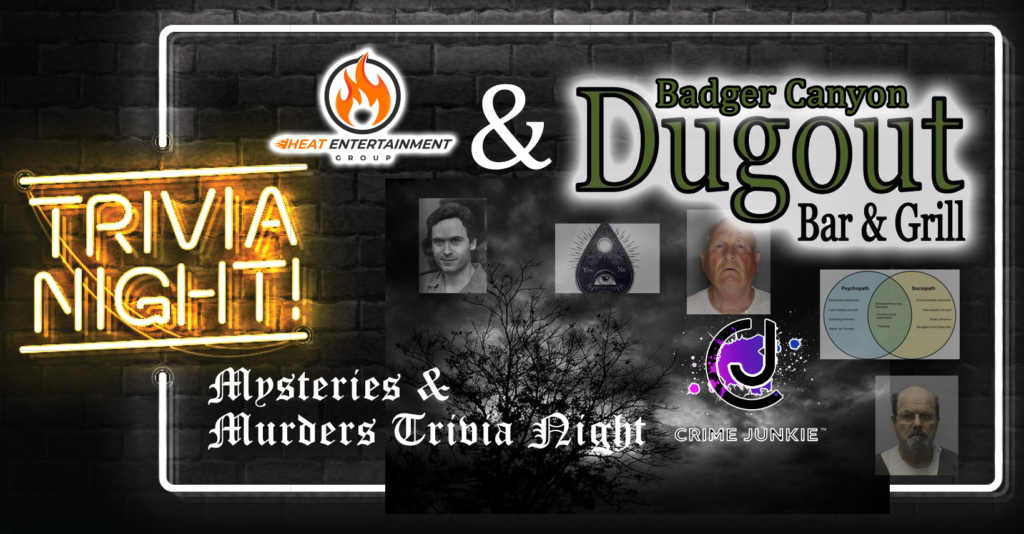 Mysteries and Murders Trivia Night at Richland Dugout with Heat Entertainment Group