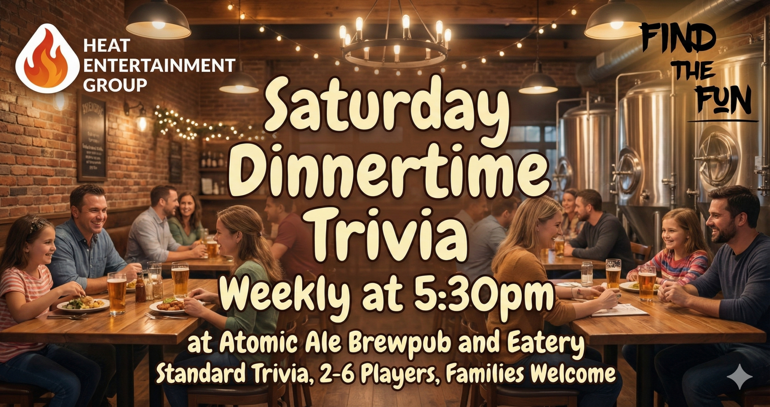Dinnertime Trivia at Atomic Ale Brewpub and Eatery - Saturdays