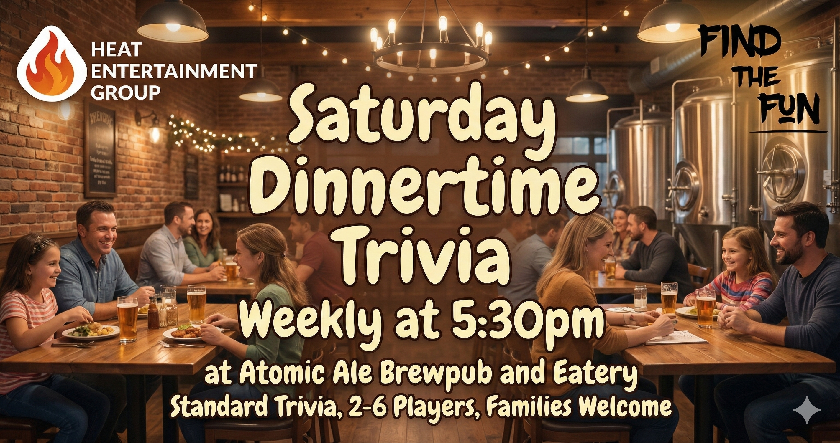 Dinnertime Trivia at Atomic Ale Brewpub and Eatery - Saturdays