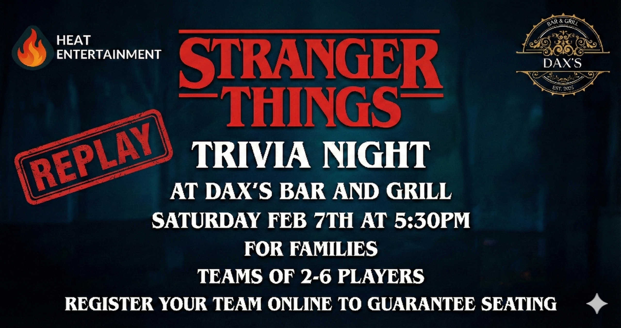 Stranger Things a Trivia Night Replay for Families at Daxs Bar and Grill