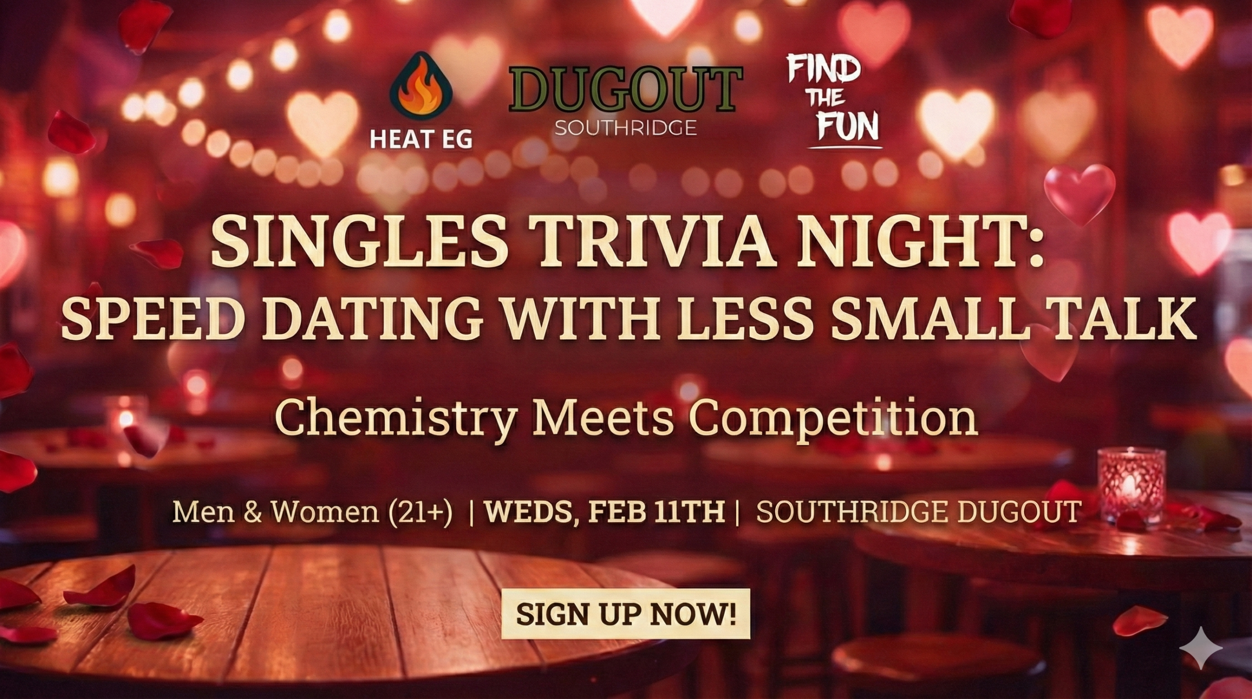 Valentines Week Speed Dating Trivia at Southridge Dugout a Special Event
