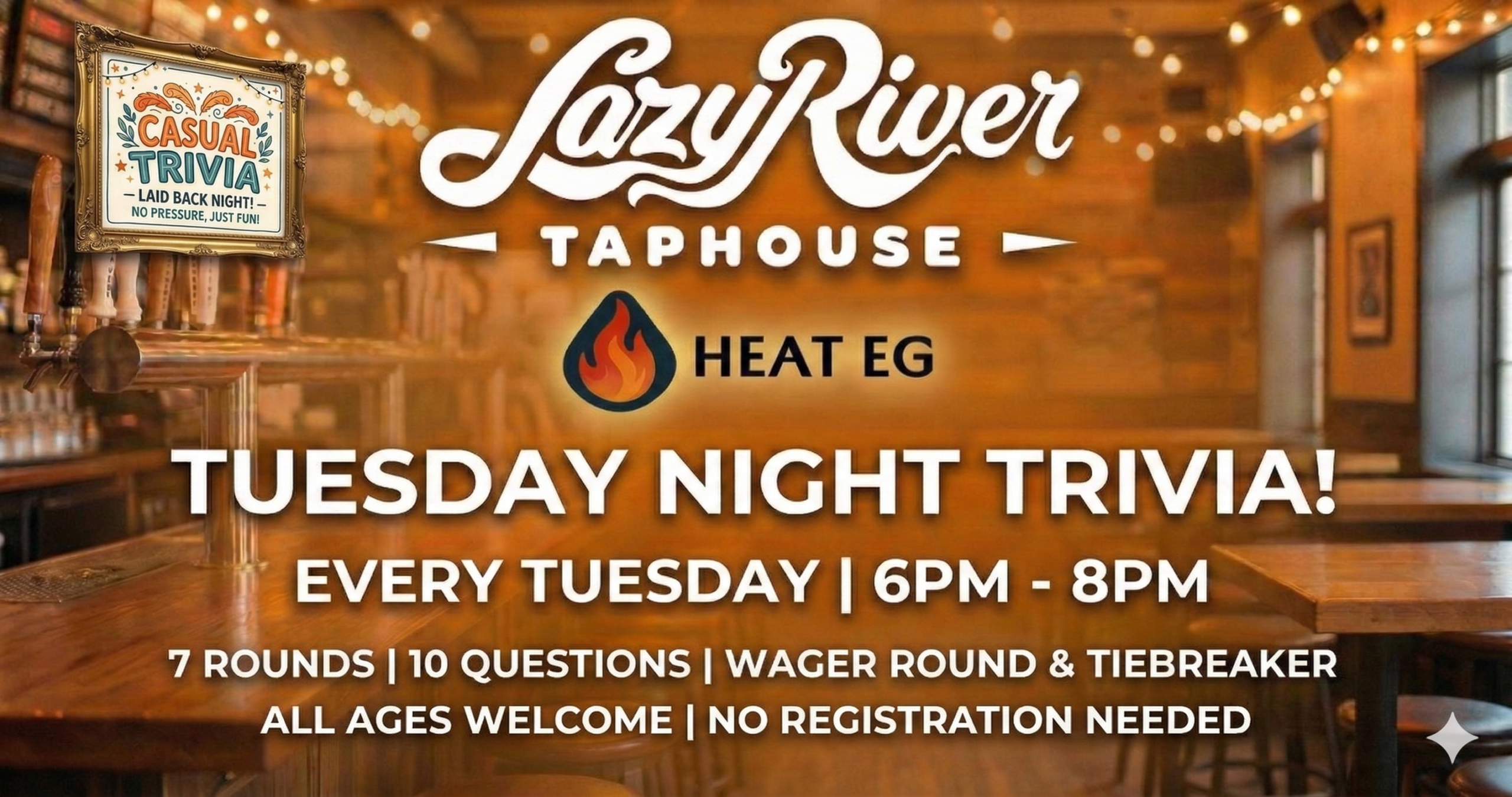 Tuesday Evening Trivia at Lazy River Taphouse