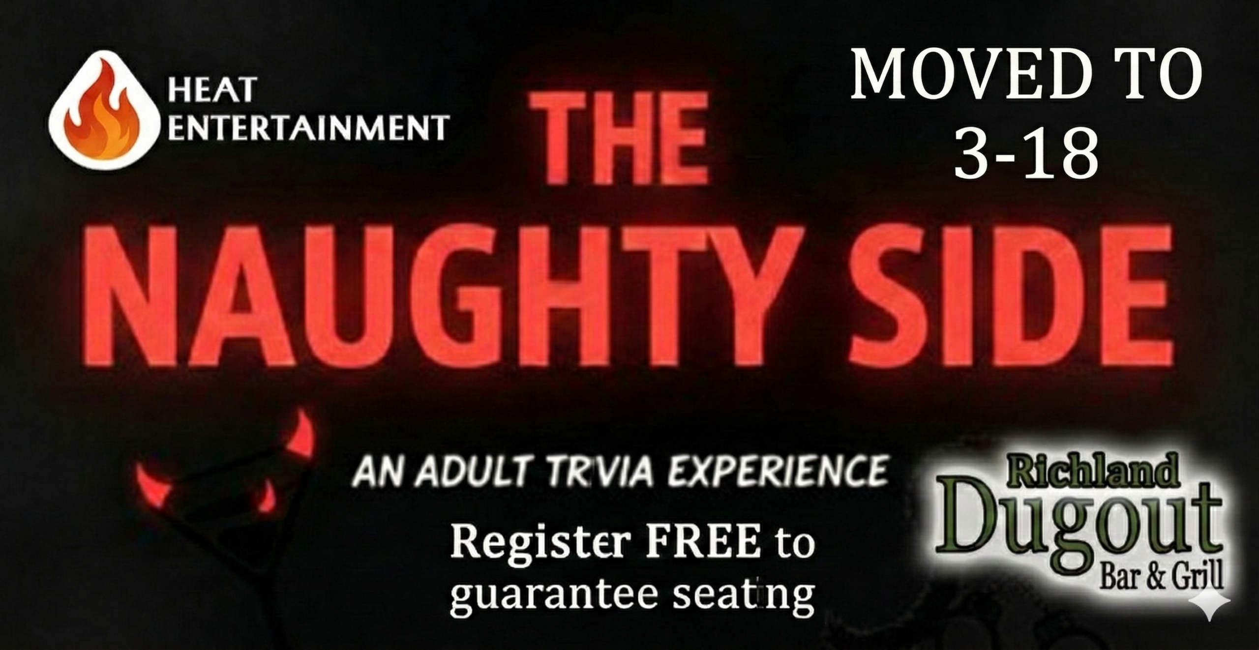 Moved to 3-18 - THE NAUGHTY SIDE - An Adult Trivia Experience at Richland Dugout