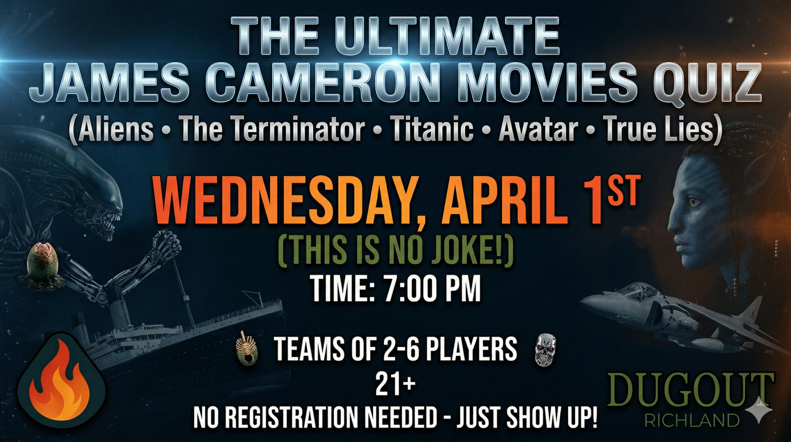 The Ultimate James Cameron Movies Quiz at Richland Dugout