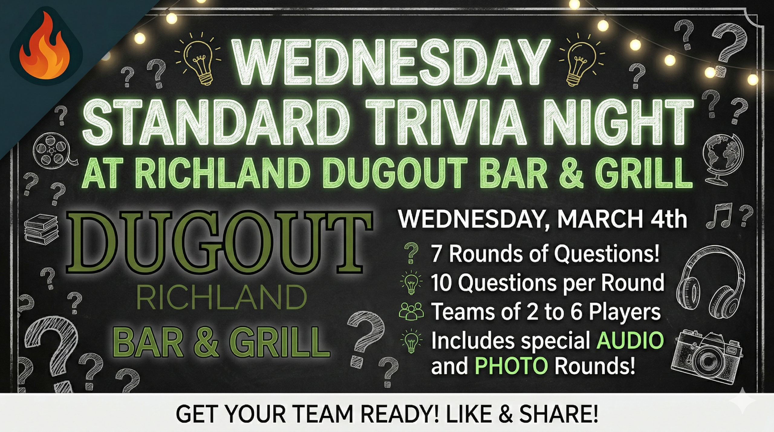 A Regular Trivia Night on a Wednesday at Richland Dugout